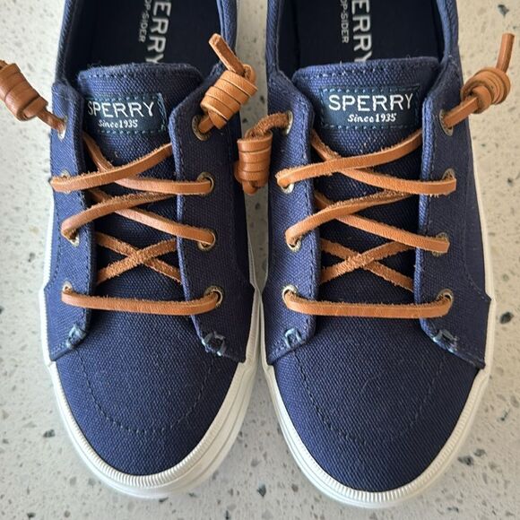 NWOB! Sperry Top-Sider Women's Pier Wave Blue Canvas Sneakers Slip On Size 6.5 - Picture 13 of 13